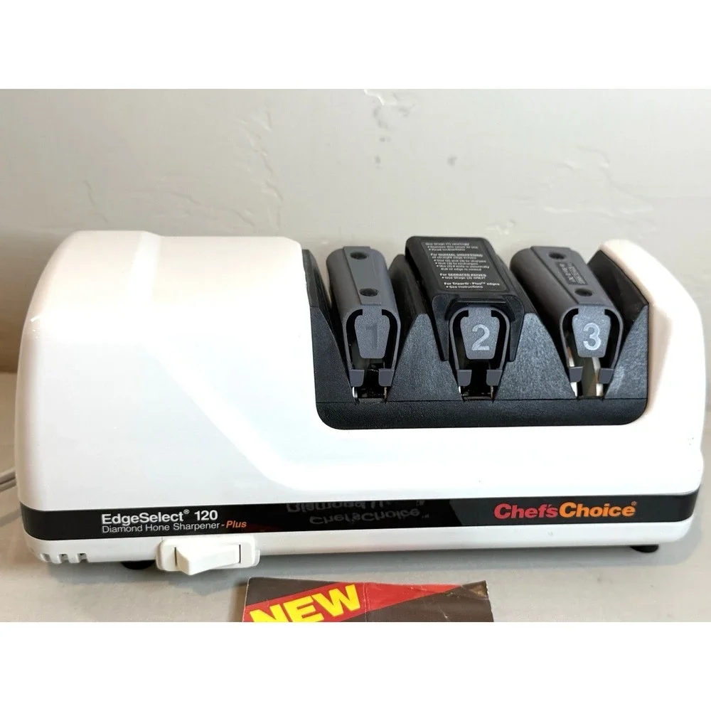 Chef's Choice 120 Electric 3-Stage Diamond Hone Knife Sharpener Label